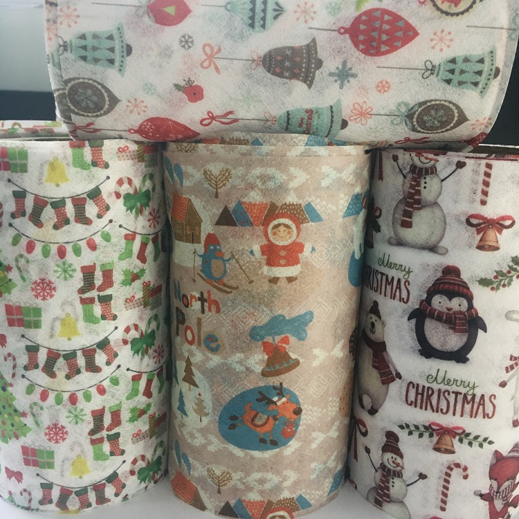 歐美聖誕節新款印花無紡布