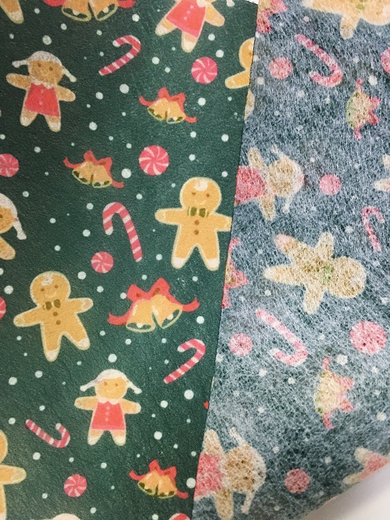 廠家直銷聖誕節係列卡通雪人水刺無紡布