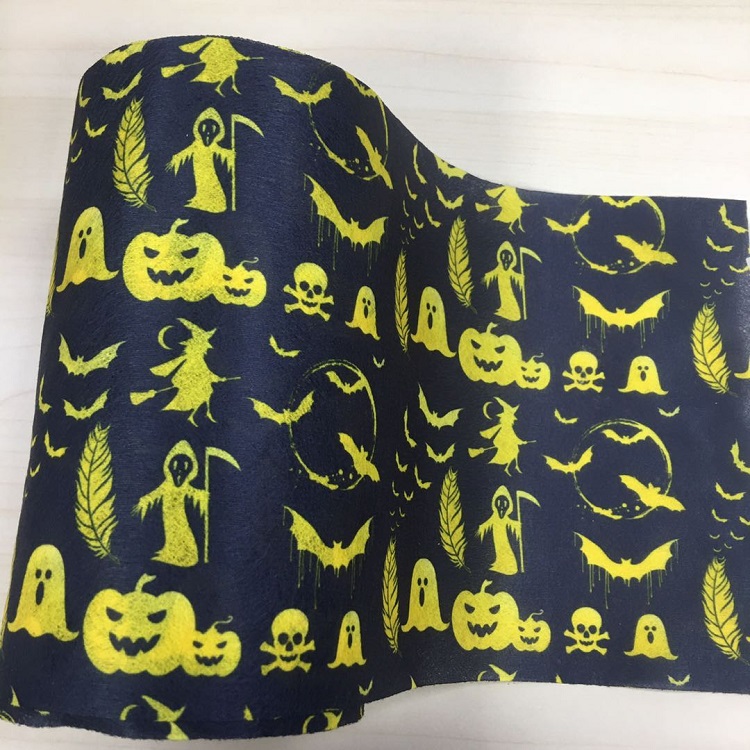 供應歐美爆款聖誕節萬聖節水刺無紡布